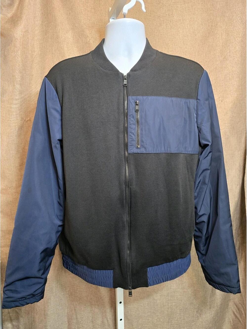 HUGO BOSS Skiles 06 Mixed Media Bomber Jacket Size L #224 – Excellent Condition